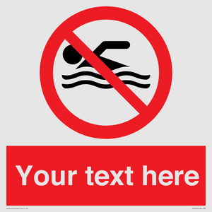 Custom No swimming prohibition Sign